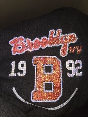 Brooklyn Rhinestone  Graphic Black Joggers